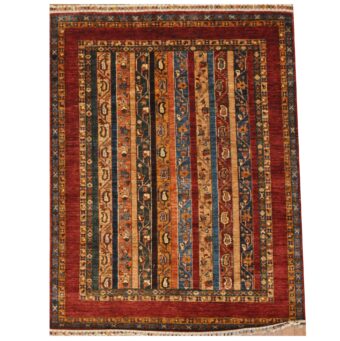 Afghan Hand-Knotted Khorjeen Kazak Wool Rug (5' x  6'4)