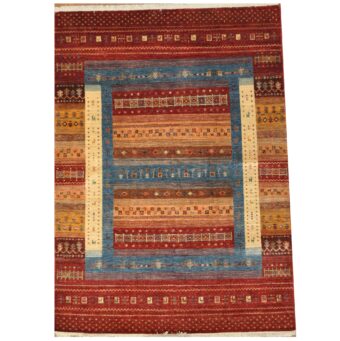 Afghan Hand-Knotted Khorjeen Kazak Wool Rug (5'7 x 7'9)