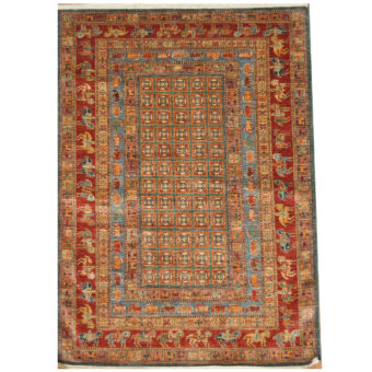 Afghan Hand-Knotted Khorjeen Kazak Wool Rug (5'9 x 8')