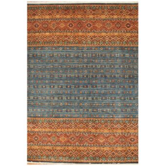 Afghan Hand-Knotted Khorjeen Kazak Wool Rug (6'9 x 9'5)