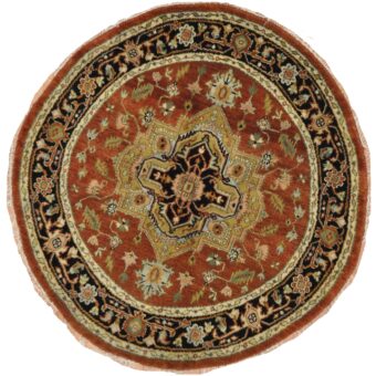 Indo Hand-Knotted Serapi Wool Rug (5' x 5')