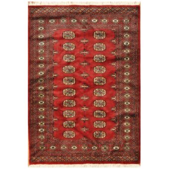 Pakistani Hand-Knotted Bokhara Wool Rug (4'2 x 6')
