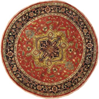 Indo Hand-Knotted Serapi Wool Rug (8' x 8')