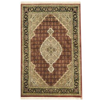Indo Hand-Knotted Fish Tabriz Wool Rug (4' x 6')