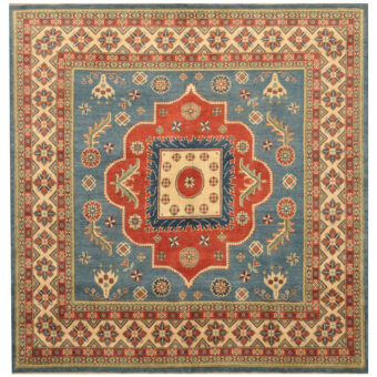 Afghan Hand-knotted Tribal Kazak Wool Rug (7'9 x 7'11)