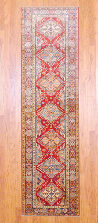 Afghan Hand-knotted Kazak (2'8 x 9'6)