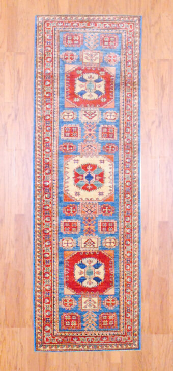 Afghan Hand-knotted Kazak (2'7 x 8'2)