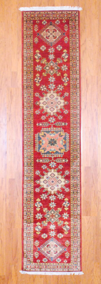 Afghan Hand-knotted Kazak (2'5 x 10'6)