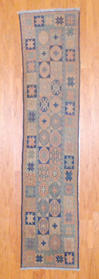 Afghan Hand-knotted Soumak Kilim (2'4 x 10'7)