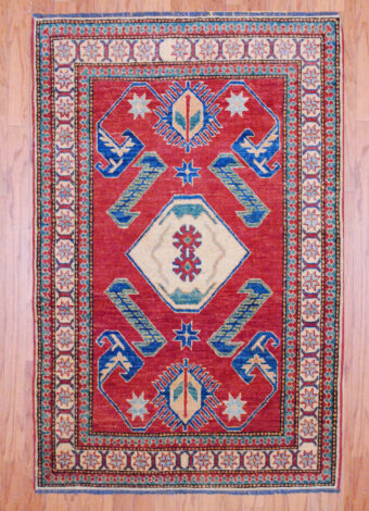 Afghan Hand-knotted Kazak (3'6 x 5'6)