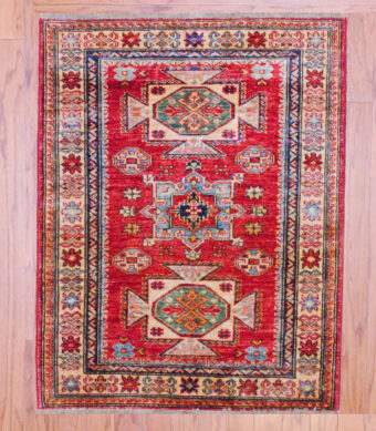 Afghan Hand-knotted Kazak (2'8 x 3'6)