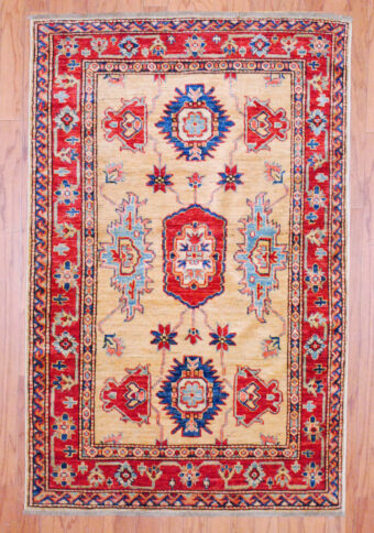 Afghan Hand-knotted Kazak (3'4 x 5'3)