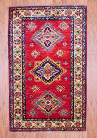 Afghan Hand-knotted Kazak (3'3 x 5'3)