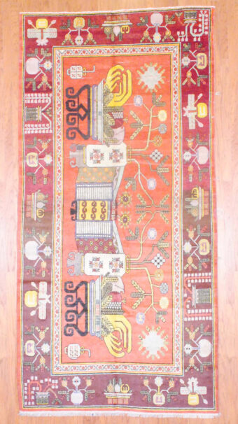 1920's Antique Hand-knotted Khotan (6'1 x 13'5)
