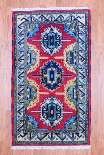 Indo Hand-knotted Kazak (2'11 x 5')