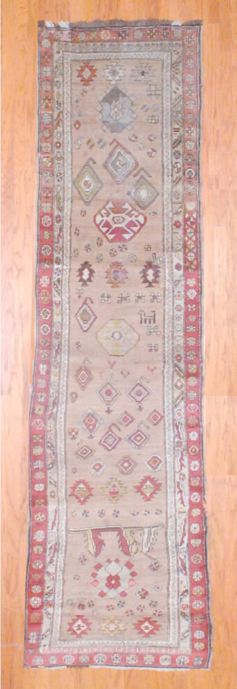 1910's Antique Persian Hand-knotted Kurdish (3'4 x 12'8)