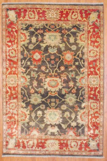 Indo Hand-knotted Vegetable Dye Oushak (6'4 x 9'5)