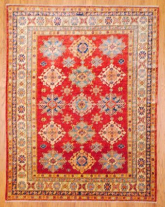 Afghan Hand-knotted Fine Kazak (6'5 x 8'4)