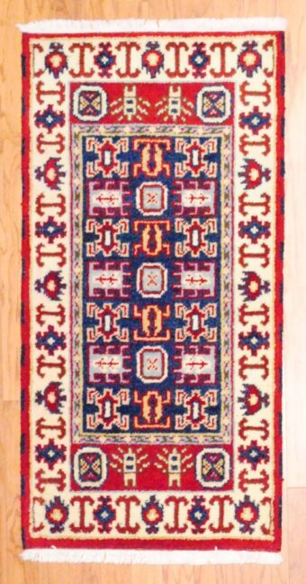 Indo Hand-knotted Kazak (2'1 x 4'1)