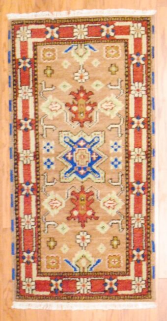 Indo Hand-knotted Kazak (2'1 x 4'1)