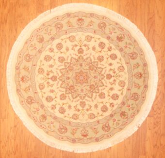 Persian Hand-knotted Fine Tabriz (5' x 5')