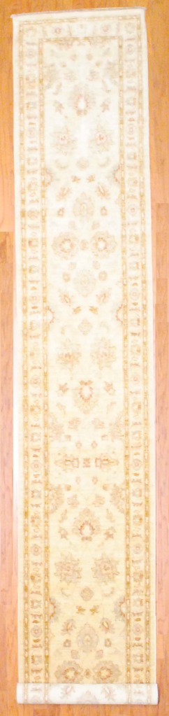 Afghan Hand-knotted Vegetable Dye Oushak (2'7 x 17'4)