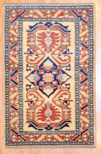 Afghan Hand-knotted Kazak (3'5 x 5'4)