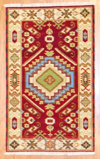 Indo Hand-knotted Kazak (3'1 x 5')