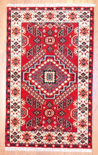 Indo Hand-knotted Kazak (3'1 x 5'1)