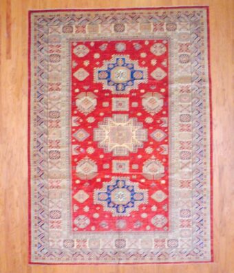 Afghan Hand-knotted Fine Kazak (8'10 x 12'5)
