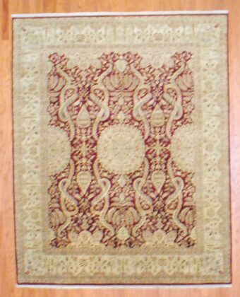 Indo Hand-knotted Kashan (8'1 x 9'9)