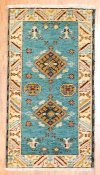 Indo Hand-knotted Kazak (2'1 x 4')