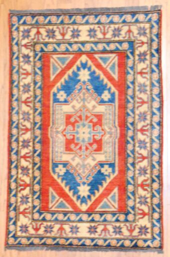 Afghan Hand-knotted Kazak (2'10 x 4')