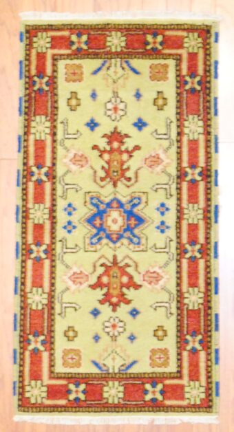Indo Hand-knotted Kazak (2'1 x 4')