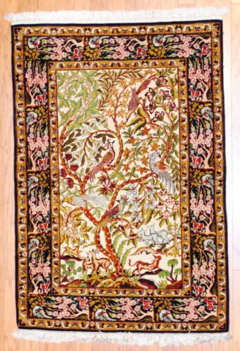 Egyptian Hand-knotted Fine Silk (3' x 4'5)