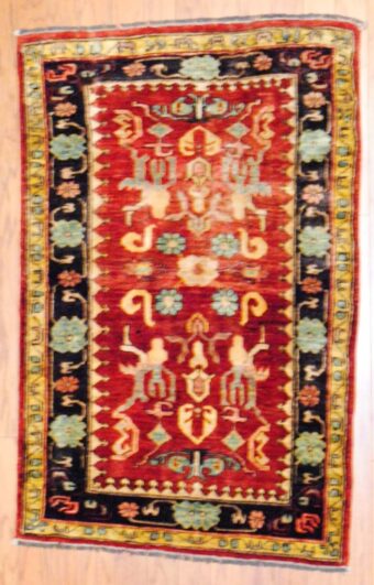 Afghan Hand-knotted Vegetable Dye (2'9 x 4'2)