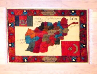 Afghan Hand-knotted Map Design Rug (2'4 x 3'5)