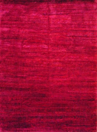 Indo Hand-knotted Sari Rug (Solid Red) (8' x 10')