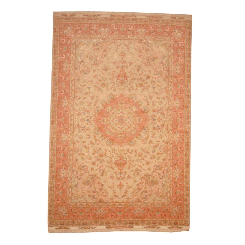 Persian Hand-knotted Tabriz Super Fine Silk Rug (6'7 x 9'10)