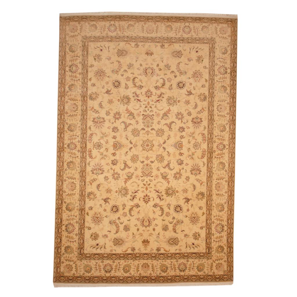 Persian Hand-knotted Tabriz Silk Rug (6'8 x 10')