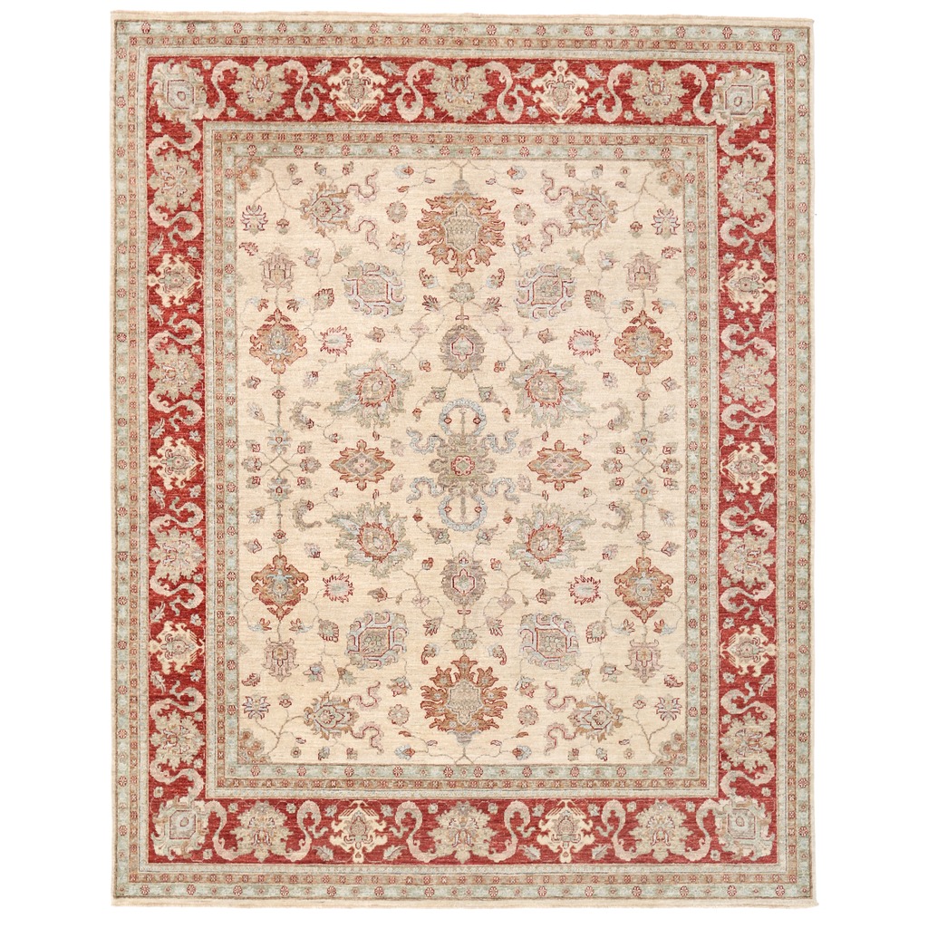 Afghan Hand-knotted Vegetable Dye Oushak Wool Rug (7'10 x 9'6)