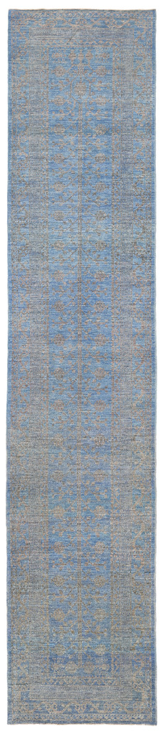 Afghan Hand-knotted Vegetable Dye Oushak Wool Runner (3'4 x 16')