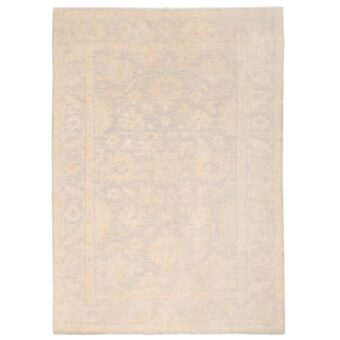 Afghan Hand-knotted Vegetable Dye Fine Oushak Wool Rug (6'6 x 9'3)