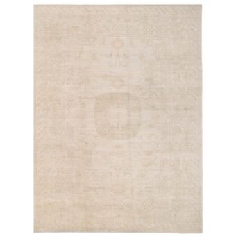 Afghan Hand-knotted Vegetable Dye Fine Oushak Wool Rug (7'10 x 10'9)