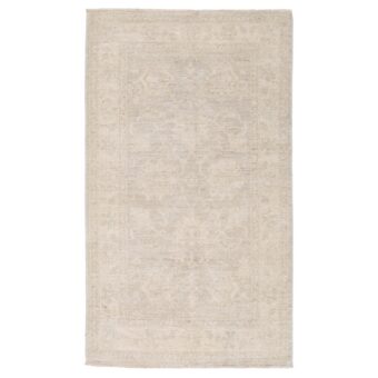 Afghan Hand-knotted Vegetable Dye Whitewash Oushak Wool Rug (2'10 x 4'9)