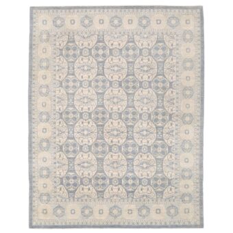 Afghan Hand-knotted Vegetable Dye Whitewash Oushak Wool Rug (8'3 x 10'5)