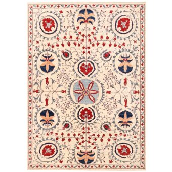 Afghan Hand-knotted Vegetable Dye Suzani Wool Rug (8'1 x 11'5)