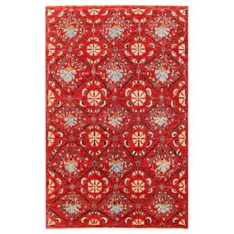 Afghan Hand-knotted Vegetable Dye Khotan Wool Rug (5'9 x 8'11)