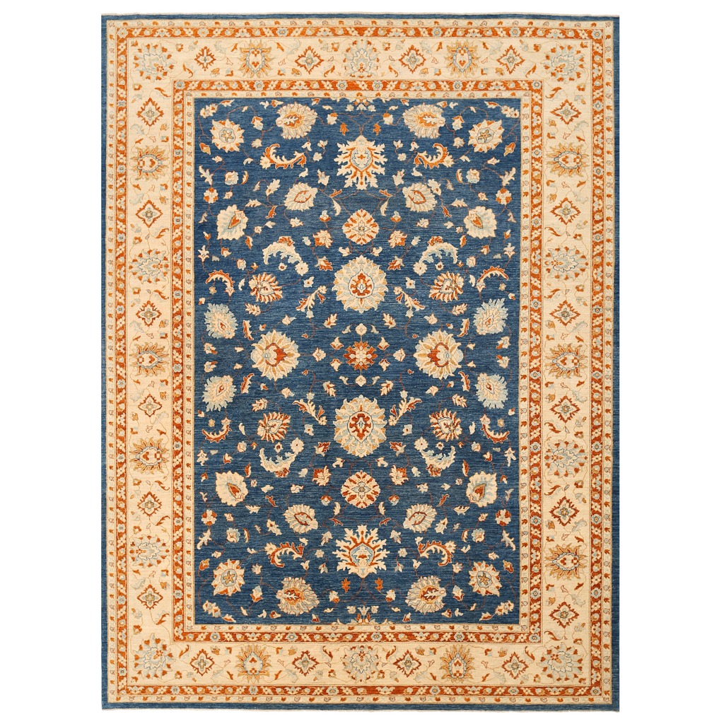 Afghan Hand-knotted Vegetable Dye Oushak Wool Rug (9'4 x 11'3)