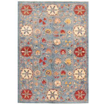 Afghan Hand-knotted Vegetable Dye Suzani Wool Rug (6' x 8'7)